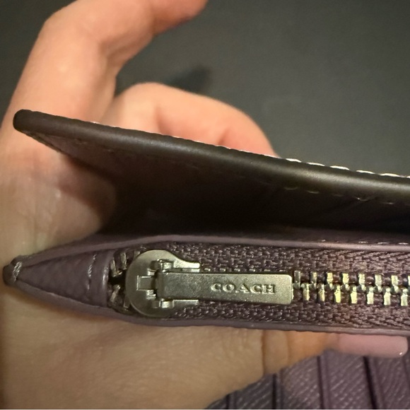 Coach Lilac purple Women's Slim Wallet durable chic crossgrain leather - Picture 5 of 10